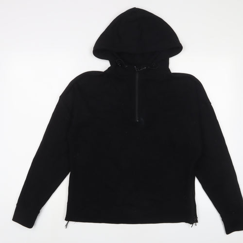 GOODMOVE Womens Black Cotton Pullover Hoodie Size 10 Pullover - Logo, Embroidered