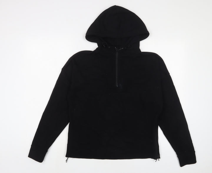 GOODMOVE Womens Black Cotton Pullover Hoodie Size 10 Pullover - Logo, Embroidered