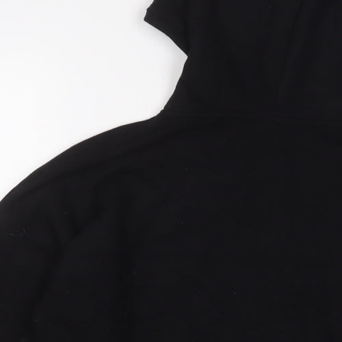 GOODMOVE Womens Black Cotton Pullover Hoodie Size 10 Pullover - Logo, Embroidered