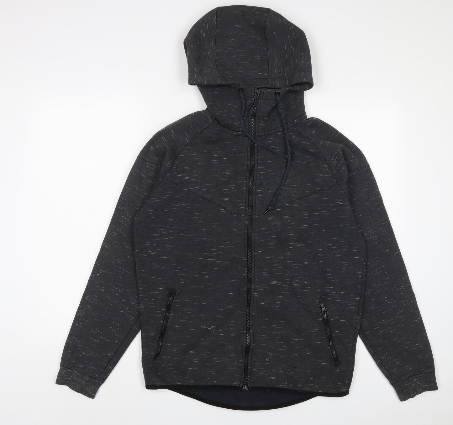 Nike Mens Grey Cotton Full Zip Hoodie Size M - Zip Pockets