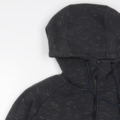 Nike Mens Grey Cotton Full Zip Hoodie Size M - Zip Pockets
