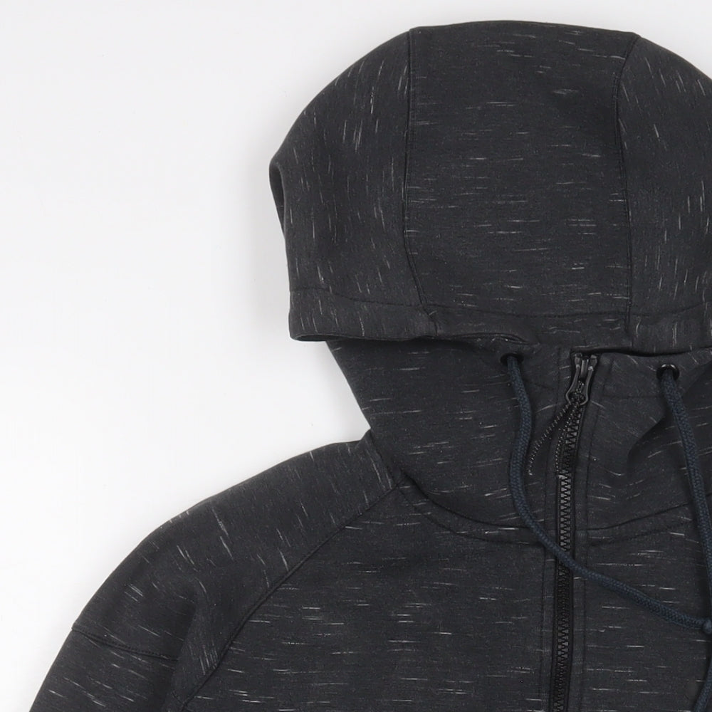 Nike Mens Grey Cotton Full Zip Hoodie Size M - Zip Pockets