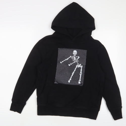 Gap Boys Black Cotton Pullover Hoodie Size 12-13 Years Pullover - Sequins