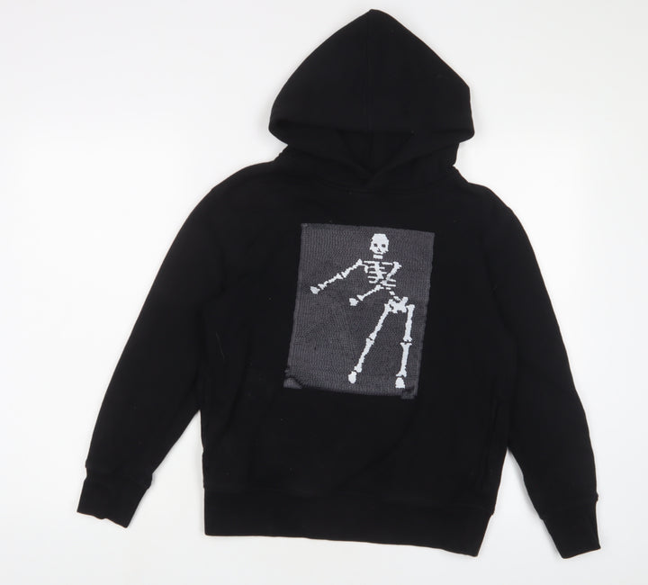 Gap Boys Black Cotton Pullover Hoodie Size 12-13 Years Pullover - Sequins
