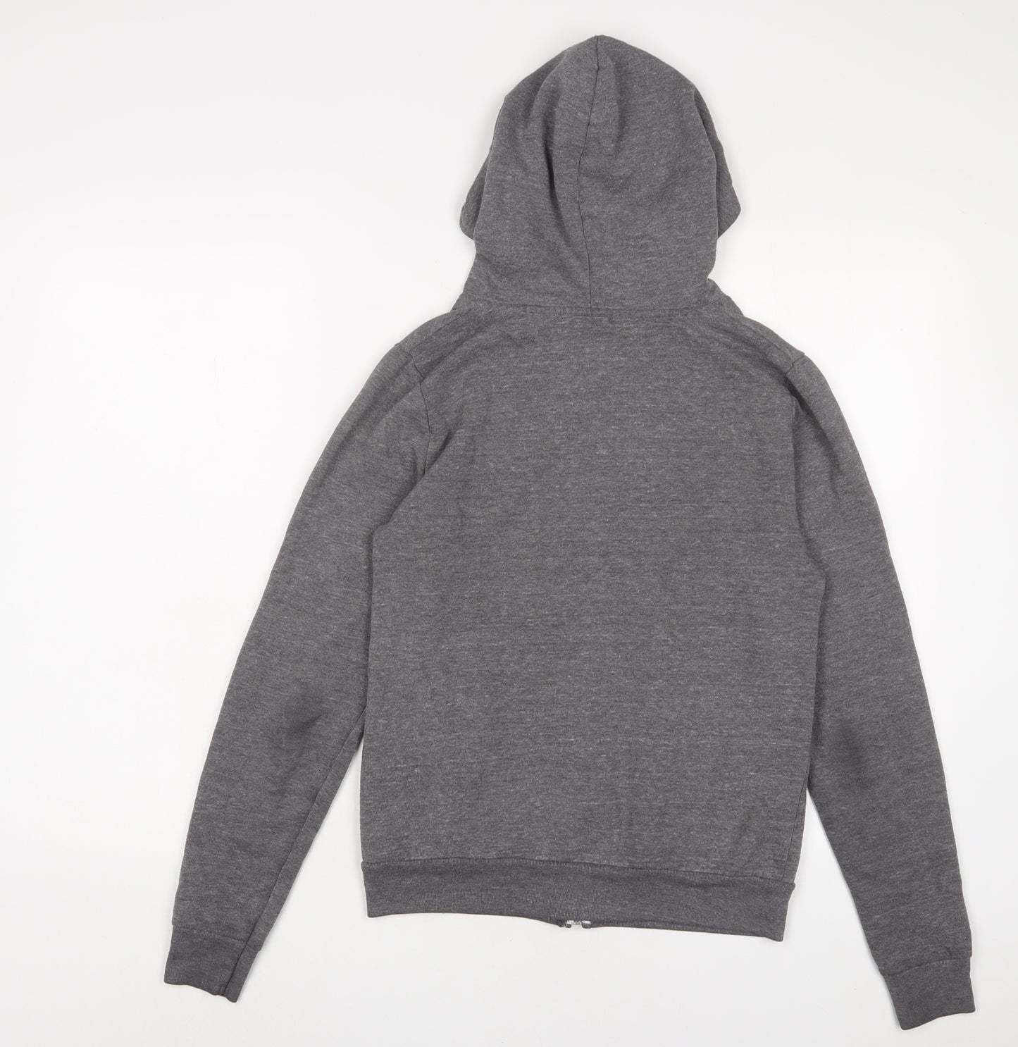 Topshop Womens Grey Cotton Full Zip Hoodie Size 6 Zip