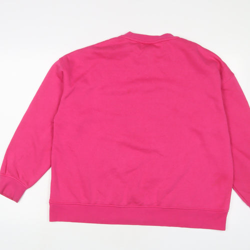 Disney Womens Pink Cotton Pullover Sweatshirt Size L Pullover