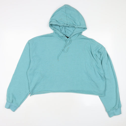 New Look Womens Blue Cotton Pullover Hoodie Size L Pullover