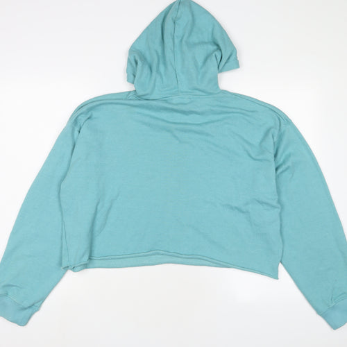 New Look Womens Blue Cotton Pullover Hoodie Size L Pullover