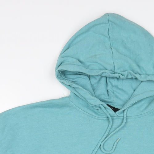 New Look Womens Blue Cotton Pullover Hoodie Size L Pullover