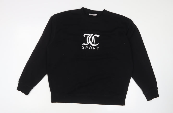 Juicy Couture Mens Black Cotton Pullover Sweatshirt Size XL