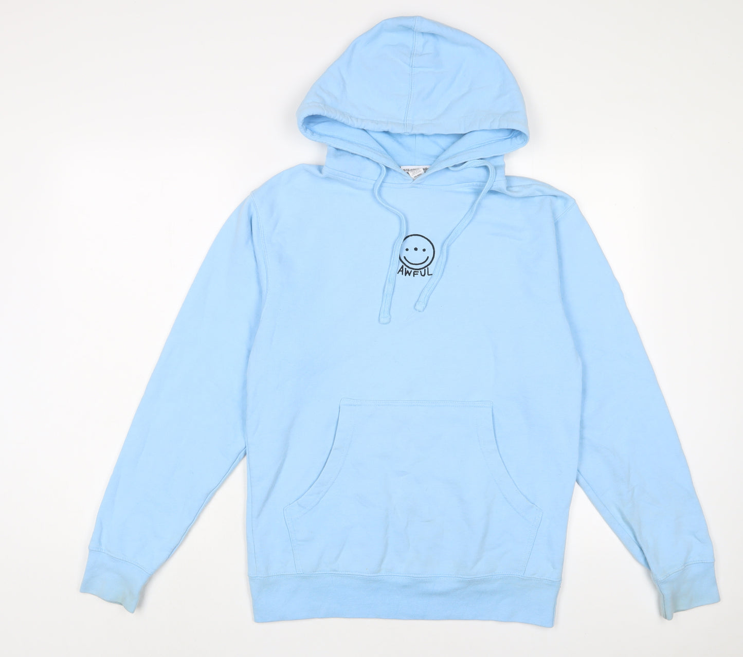 Awful Womens Blue Cotton Pullover Hoodie Size S Pullover - Embroidered