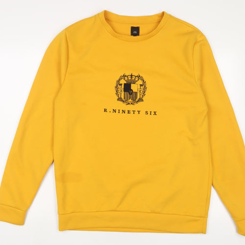 River Island Mens Yellow Cotton Pullover Sweatshirt Size L