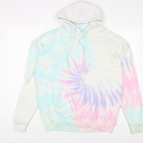 colortone Womens Multicoloured Geometric Polyester Pullover Hoodie Size M Pullover