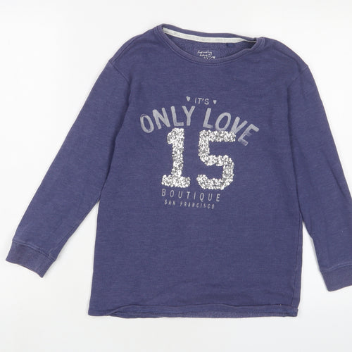 NEXT Girls Purple Cotton Pullover Sweatshirt Size 8 Years Pullover