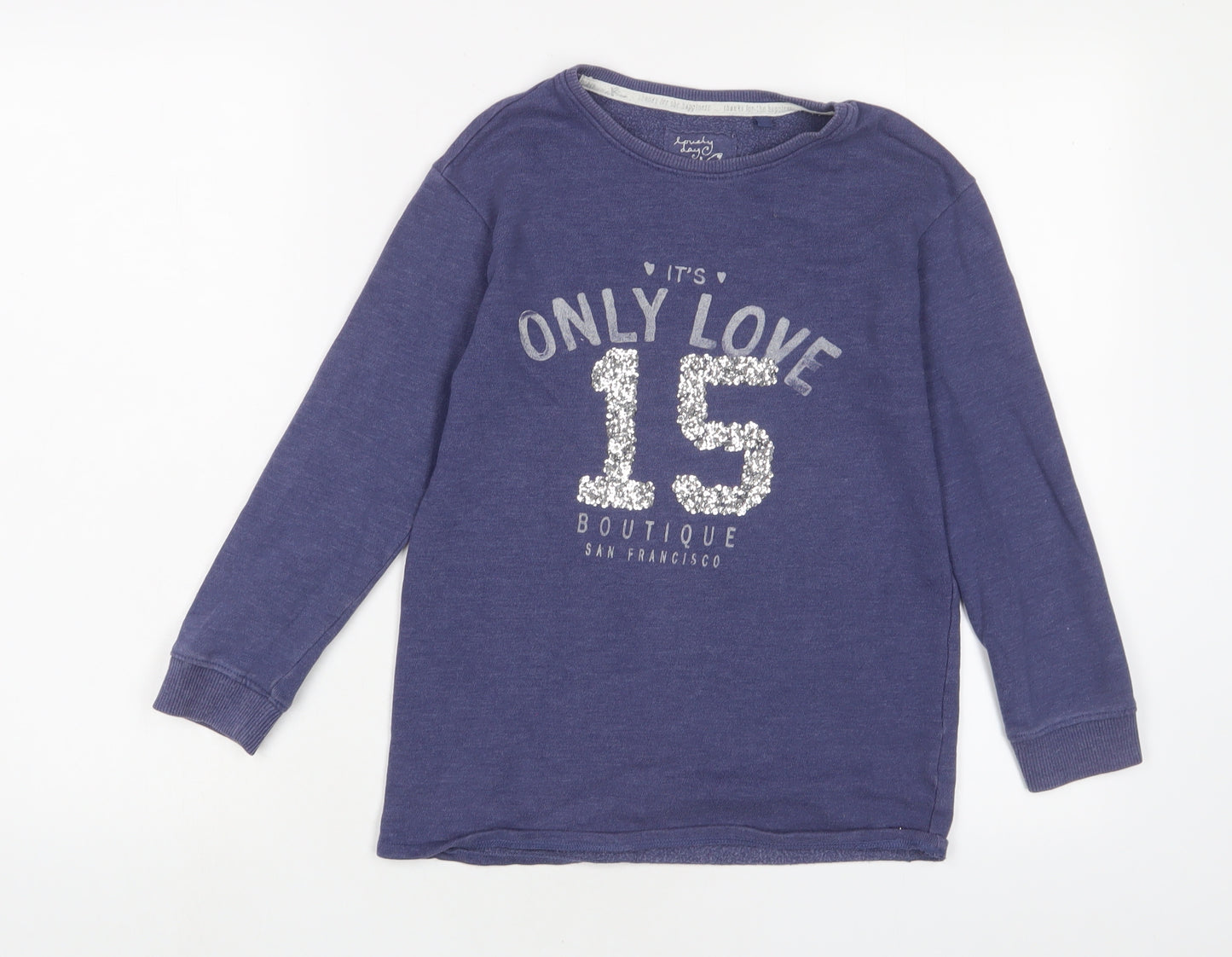NEXT Girls Purple Cotton Pullover Sweatshirt Size 8 Years Pullover