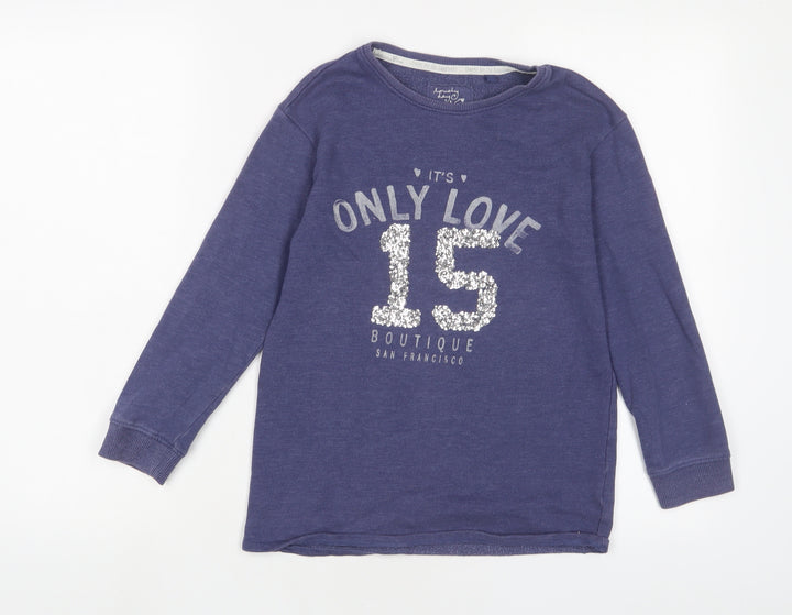 NEXT Girls Purple Cotton Pullover Sweatshirt Size 8 Years Pullover