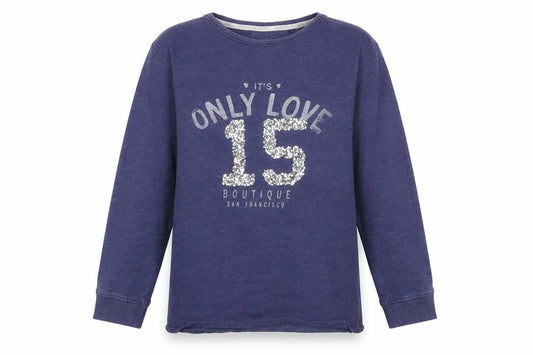 Front view of Next girls’ purple cotton pullover sweatshirt, size 8, years pullover