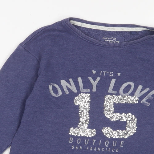 NEXT Girls Purple Cotton Pullover Sweatshirt Size 8 Years Pullover