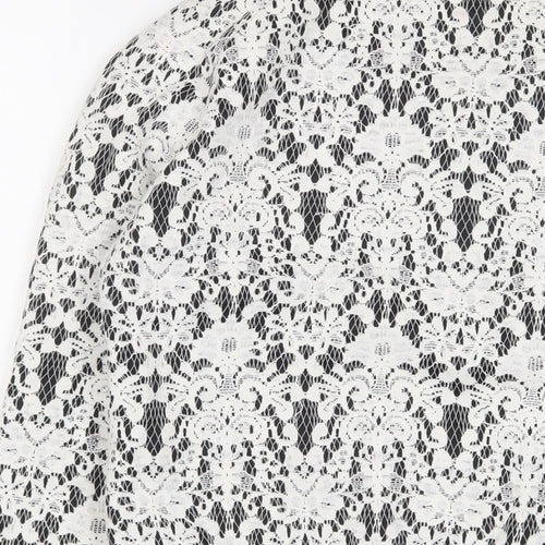 osley Womens White Cotton Full Zip Sweatshirt Size 10 Zip