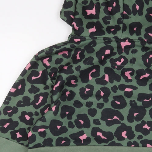 NEXT Womens Green Animal Print Cotton Pullover Hoodie Size S Pullover
