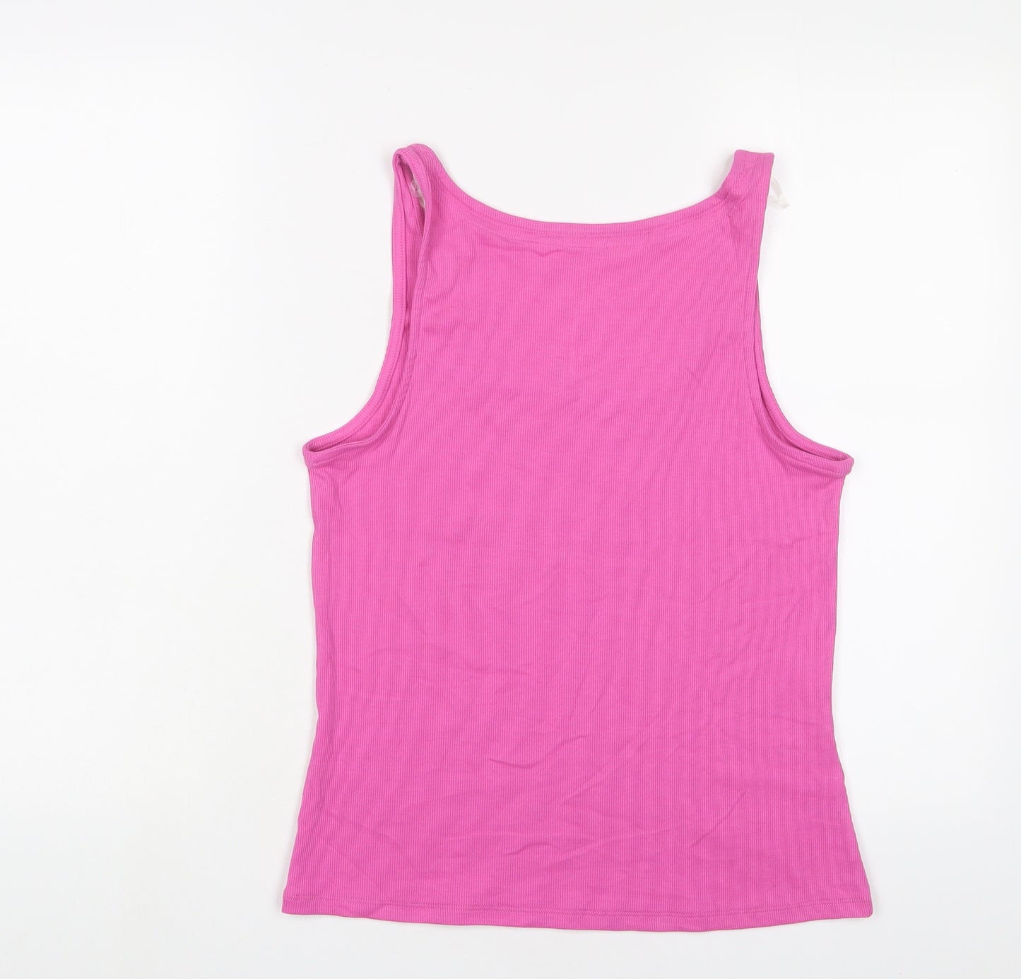 Marks and Spencer Womens Pink Cotton Basic Tank Size M Scoop Neck