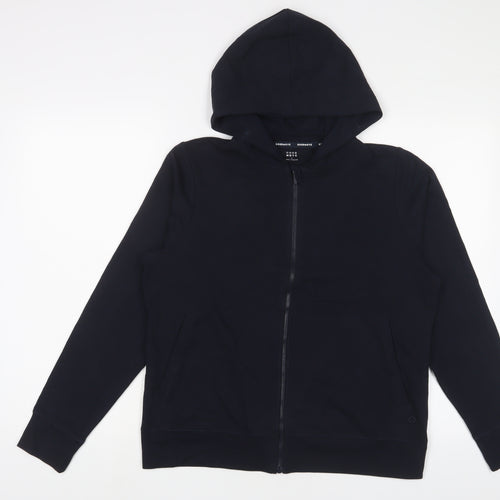 GOODMOVE Womens Blue Cotton Full Zip Hoodie Size 12 Zip