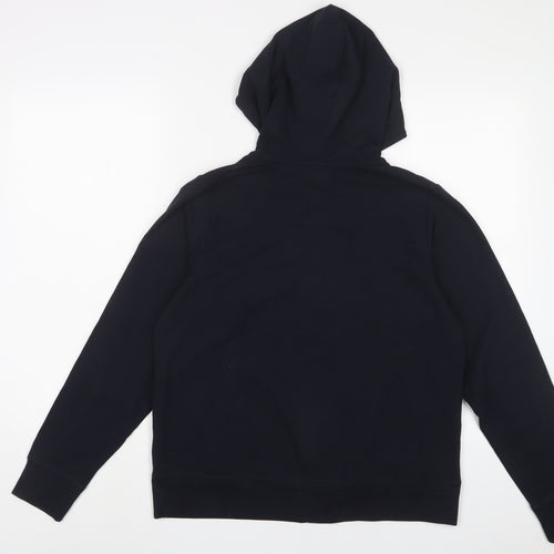 GOODMOVE Womens Blue Cotton Full Zip Hoodie Size 12 Zip