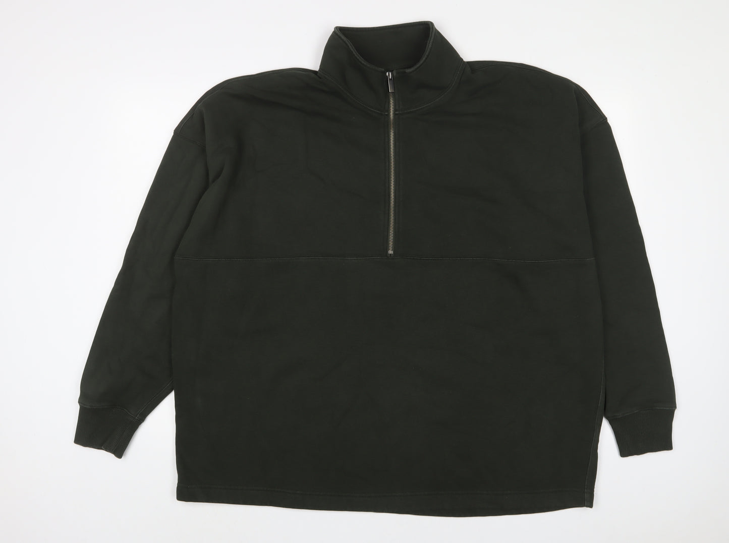 Marks and Spencer Mens Green Cotton Pullover Sweatshirt Size XL