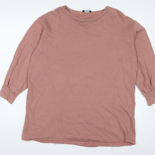 PRETTYLITTLETHING Womens Pink Cotton Pullover Sweatshirt Size 6 Pullover