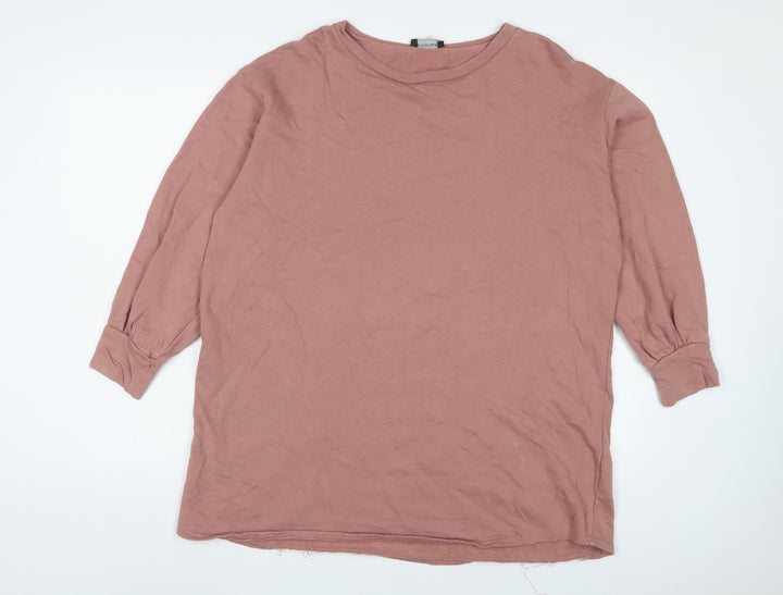 PRETTYLITTLETHING Womens Pink Cotton Pullover Sweatshirt Size 6 Pullover