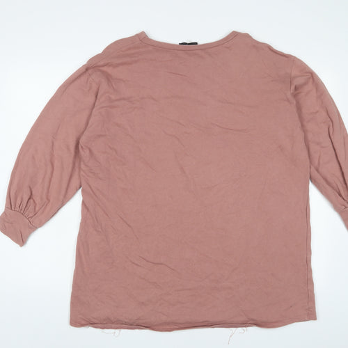 PRETTYLITTLETHING Womens Pink Cotton Pullover Sweatshirt Size 6 Pullover