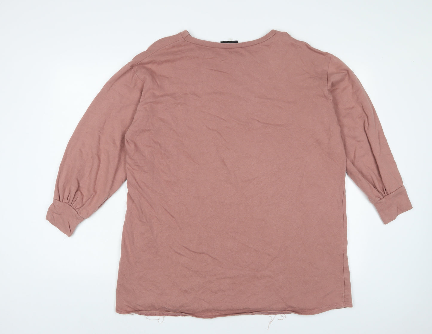 PRETTYLITTLETHING Womens Pink Cotton Pullover Sweatshirt Size 6 Pullover