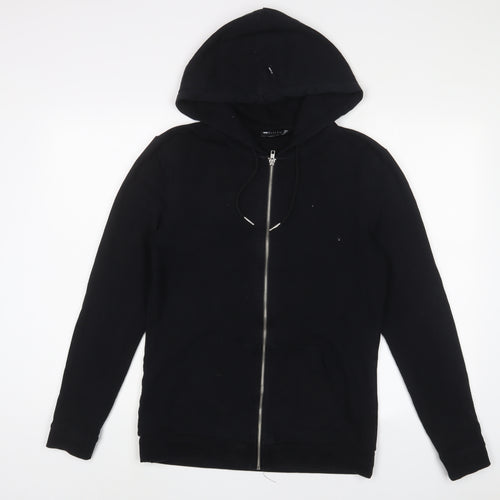 ASOS Womens Black Cotton Full Zip Hoodie Size M Zip