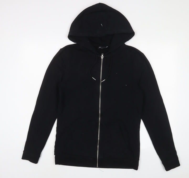 ASOS Womens Black Cotton Full Zip Hoodie Size M Zip