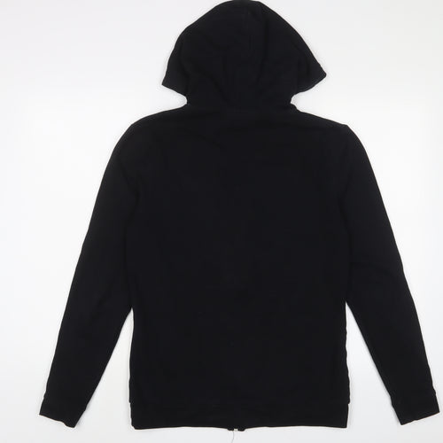 ASOS Womens Black Cotton Full Zip Hoodie Size M Zip