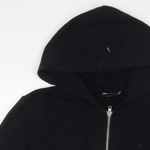 ASOS Womens Black Cotton Full Zip Hoodie Size M Zip