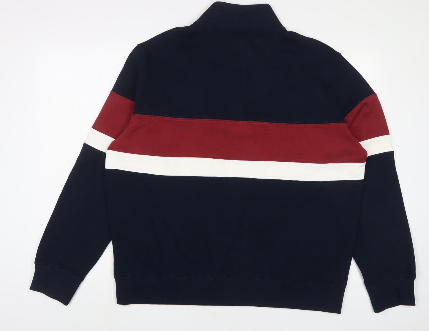 Marks and Spencer Mens Blue Striped Cotton Pullover Sweatshirt Size XL