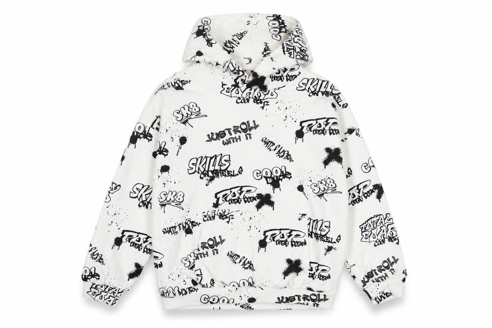 Marks and Spencer Girls White Geometric Cotton Pullover Hoodie Size 11-12 Years Pullover