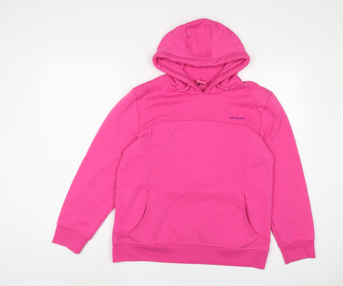LA Gear Womens Pink Cotton Pullover Hoodie Size 14 Pullover