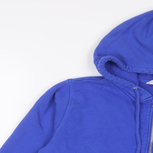 Marks and Spencer Womens Blue Cotton Full Zip Hoodie Size S Zip