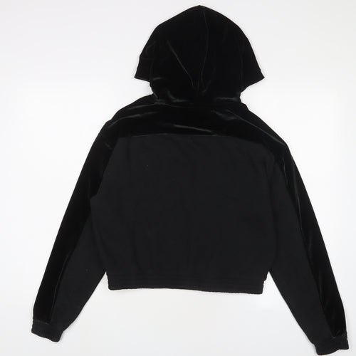 PINK Womens Black Cotton Pullover Hoodie Size S Pullover