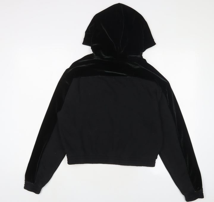PINK Womens Black Cotton Pullover Hoodie Size S Pullover