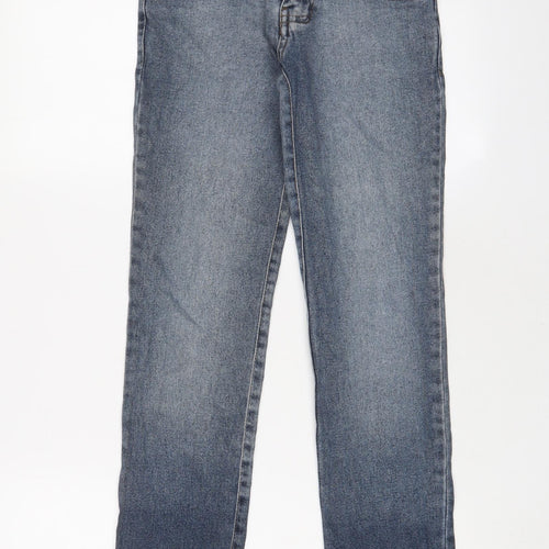 Dust D Womens Blue Cotton Straight Jeans Size 24 in L28 in Regular Zip