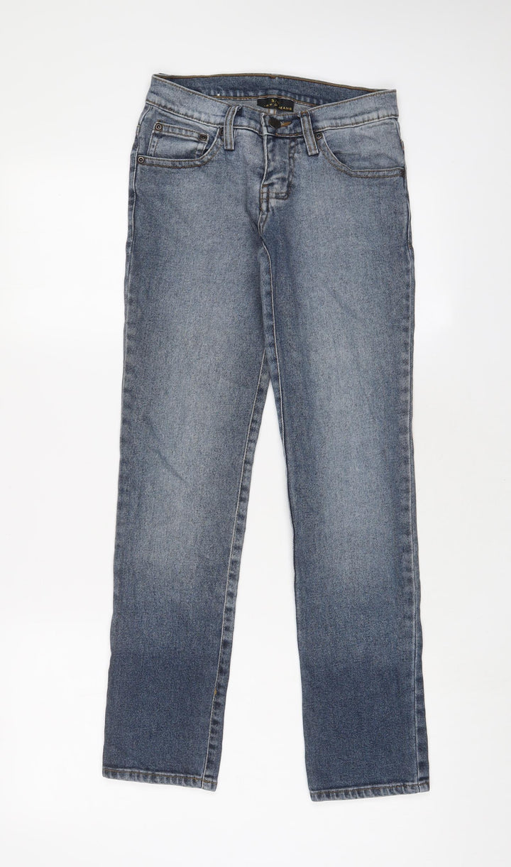 Dust D Womens Blue Cotton Straight Jeans Size 24 in L28 in Regular Zip