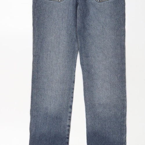 Dust D Womens Blue Cotton Straight Jeans Size 24 in L28 in Regular Zip