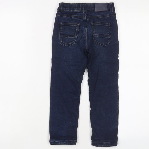 Junior J Boys Blue Cotton Straight Jeans Size 4-5 Years Regular Zip - Adjustable waist