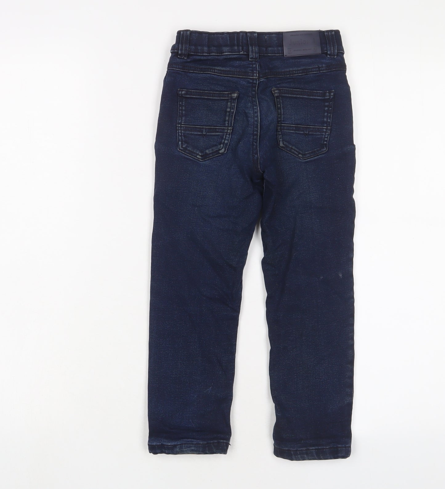 Junior J Boys Blue Cotton Straight Jeans Size 4-5 Years Regular Zip - Adjustable waist