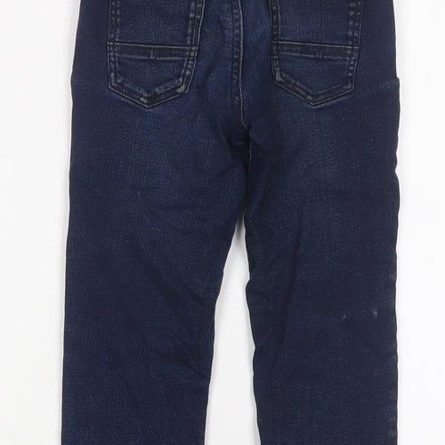 Junior J Boys Blue Cotton Straight Jeans Size 4-5 Years Regular Zip - Adjustable waist