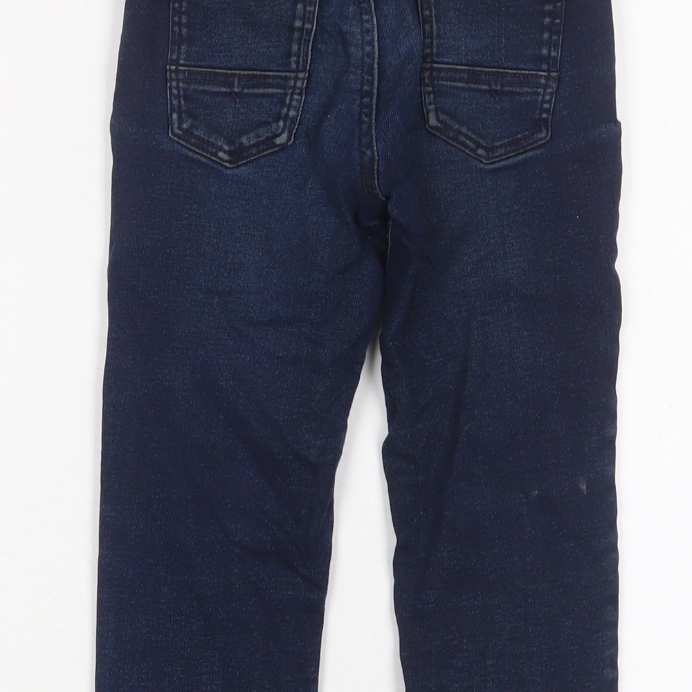 Junior J Boys Blue Cotton Straight Jeans Size 4-5 Years Regular Zip - Adjustable waist
