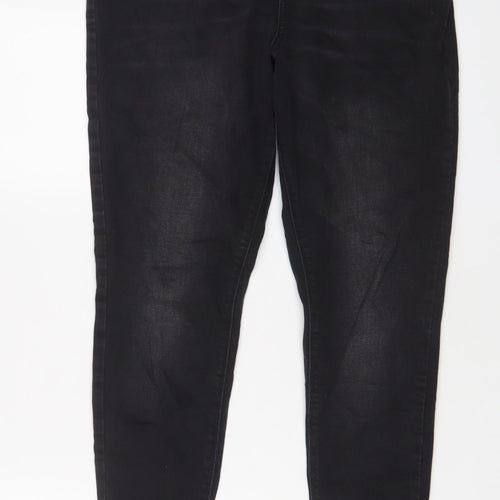 Denim & Co. Womens Grey Cotton Skinny Jeans Size 16 L28 in Regular Zip